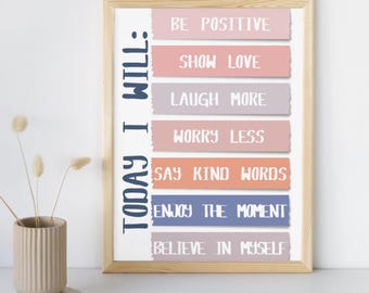 Kids Affirmation Cards: Printable Self-Esteem Phrases (Digital Download, Canva Template)