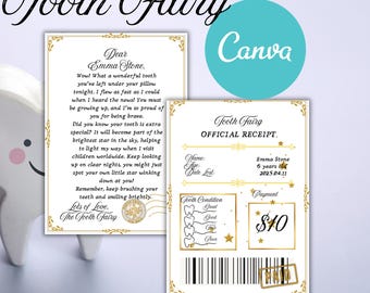 Personalized Tooth Fairy Letter & Receipt Template (Digital Download)