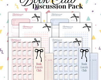 Printable Book Club Kit: Discussion Guide, Review, Reading Log (Digital Download)