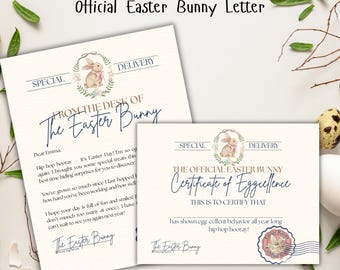 Editable Easter Bunny Letter Template, From the Desk of Easter Bunny, Personalized Easter Letter, Bunny Letter, Easter Printables