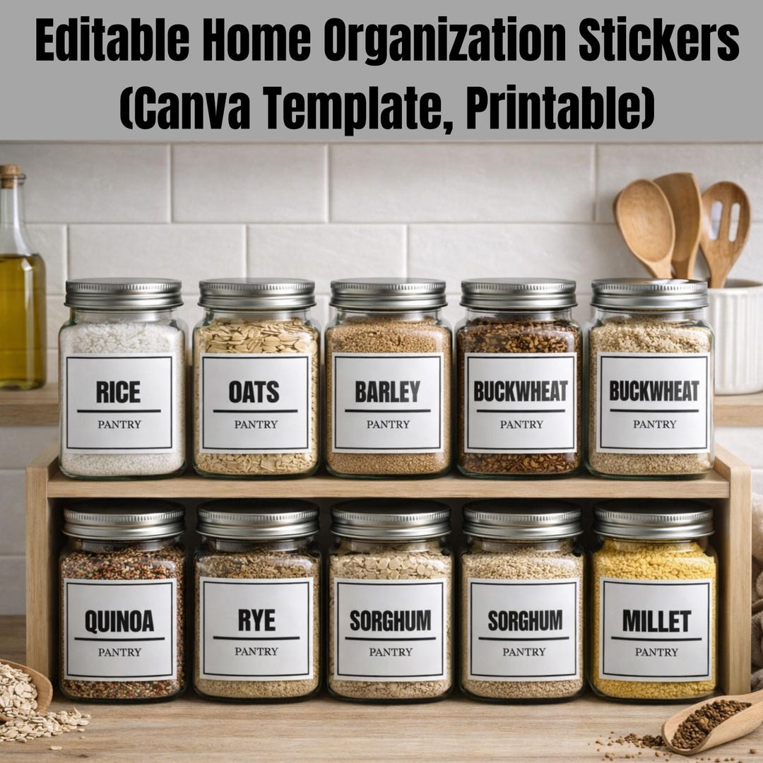 Home Storage Organization Labels, Kitchen Organizing Labels, Minimalist ...