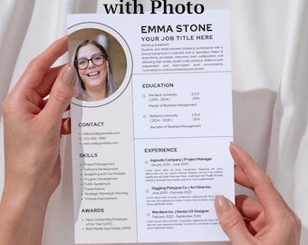 Sorority Resume Template: Canva & Word, Cover Letter (Digital Download)