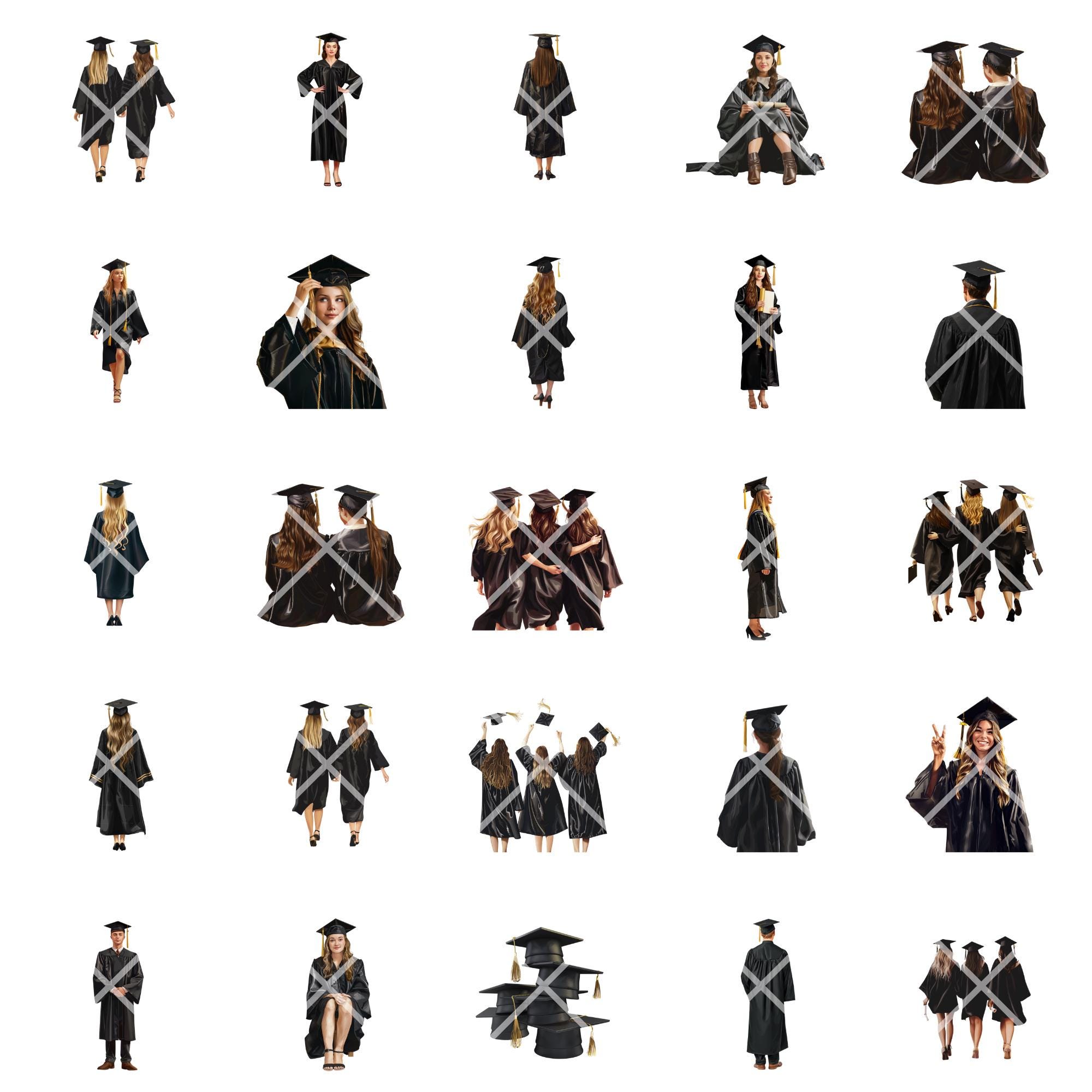 Graduate Clipart Bundle PNG, Graduation Clipart, Graduation PNG Bundle ...