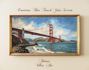 Golden Gate Bridge Art: San Francisco Landscape for Samsung Frame TV (Digital Download)