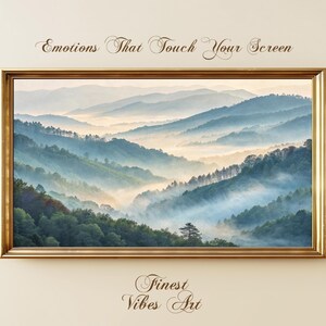 Blue Ridge Mountains Frame TV Art: Misty Sunrise Landscape (Digital Download)