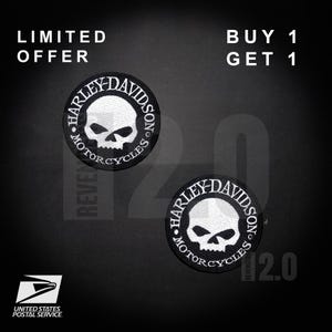 Harley Davidson Willie G Skull Embroidery Patch (Lot of 2)