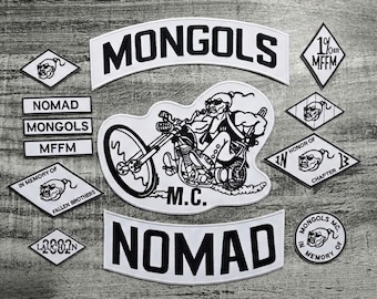 Mongols MC Nomad Patch Set - Full 3-Piece Back Patches & Side Badges - Outlaw Biker