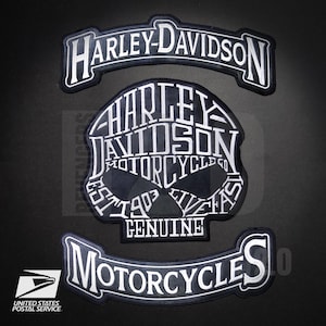 Harley Davidson Skull Embroidery Patch: Rocker Biker Iron-On