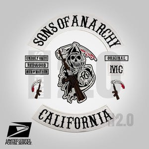 Sons of Anarchy Biker Embroidery Patch Set - Iron On Sew On - 10 PCS