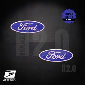 2 Piece Car Racing Ford Embroidery Patch 4&quot; Iron On Sew Ship From USA