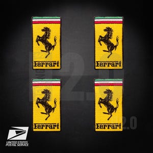 Pack of 4 Ferrari Logo Embroidery Patch 4 Inch Car Racing Automobili Ferrari Fans Collectables Iron on Sew On Patches