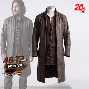 Ensemble manteau de cuir et tunique médiévale Aragorn Ranger, costume de cosplay Strider