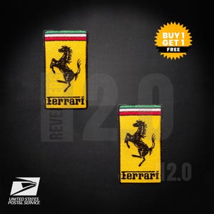 Buy 1 Get 1 Ferrari Logo Embroidery Patch 4&quot; Iron On Sew On Ship From USA Car Racing Ferrari Fans Automobilia Patches