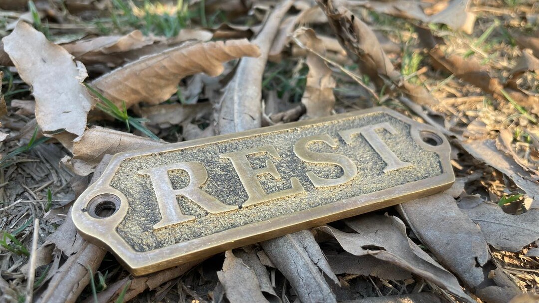 Vintage Brass REST Sign Handcrafted Door or Wall nameplate - Etsy