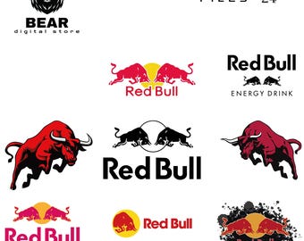 Paquete de pegatinas/pegatinas/impresión digital en formato PDF de Redbull, diseño de camisetas, sudaderas con capucha, tazas, pósteres, logotipos y más.