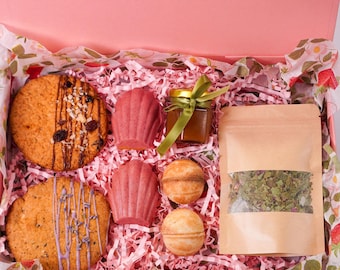 Vegan Gluten Free Cozy Treats Box – Cookies, Horyshky, Madeleines, Botanical Honey & Tea