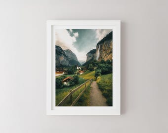 Lauterbrunnen Switzerland Photo Print | Swiss Alps Valley Landscape