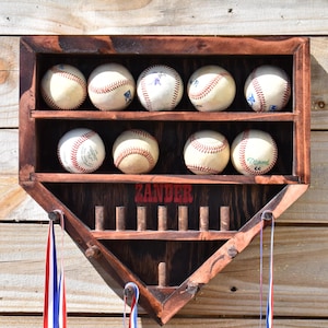 Exhibidor de anillos y medallas de béisbol personalizado: Diseño del Home Plate