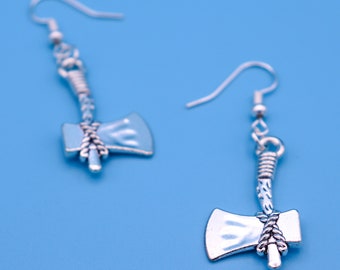 Silver Hatchet Earrings