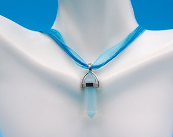 Blue Crystal Pendant Necklace