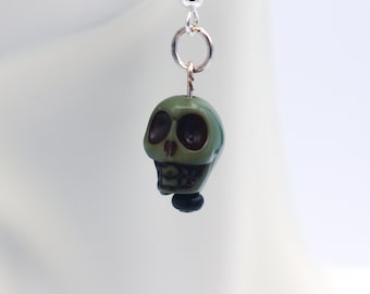 Green Skull Earrings