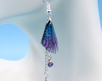 Faerie  Wing Earrings Purple and Blue