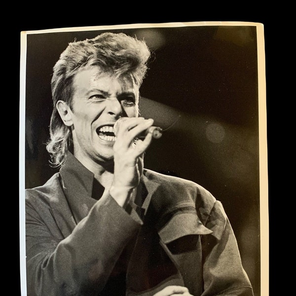 David Bowie photograph celebrity black and white 1980's music entertainer art