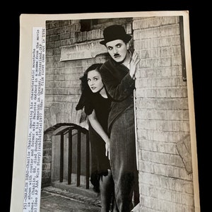 Charlie Chaplin 1970s black and white photograph Modern Times movie