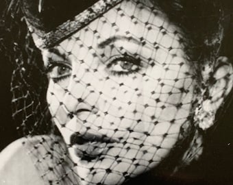 Joan Collins celebrity black and white photo/1980's hollywood art/black and white wall art vintage