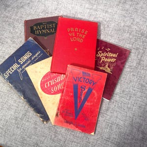 Vintage hymnals Christian music books