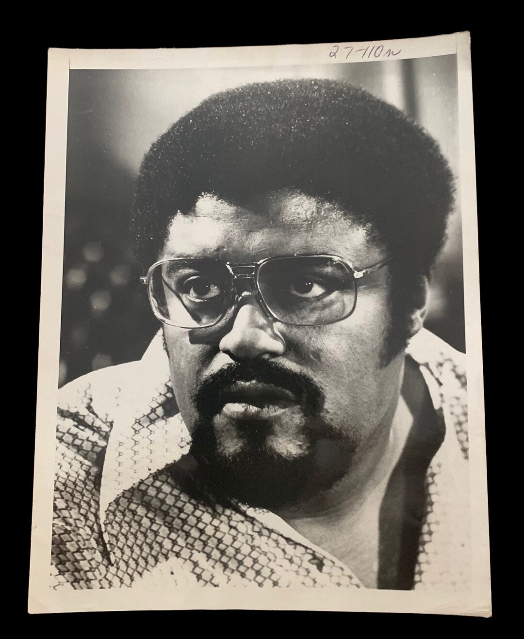 Rosey Grier Photograph 1973 Headshot/celebrity 1970s Black and White