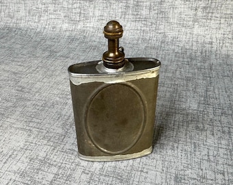 Vintage military oil flask with cap chain