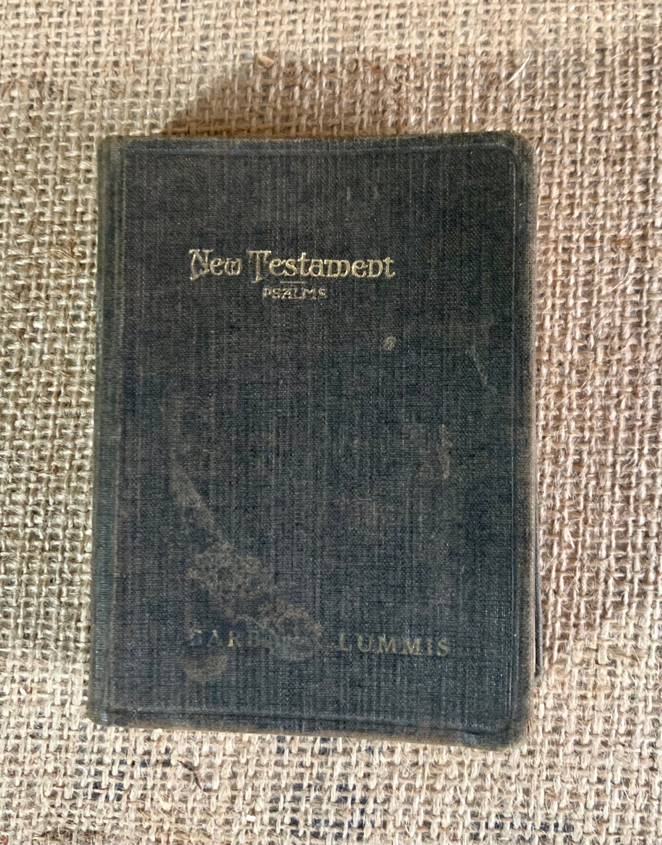 New Testament with Psalms vintage small bible vintage linen cover