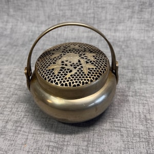 Chinese hand warmer antique brass