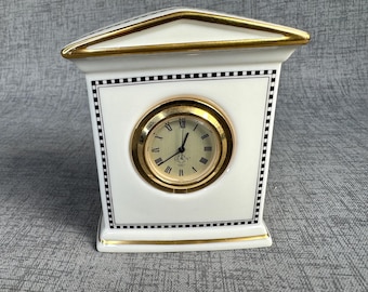 Lenox porcelain desk clock, Forum Black collection