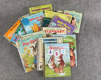 Little Golden boeken variëteit 16 boeken project kinderverhalen gescheurde vintage boeken / prijs is voor alle getoonde boeken