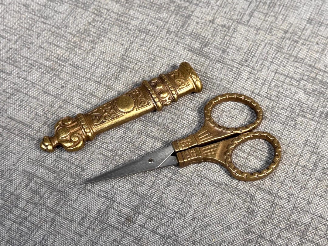 Thread Scissors Intricate Antique Bronze Embroidery Thread Scissors With Sheath - Etsy