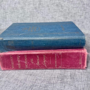 Webster&#39;s dictionary 1950&#39;s hardcover set of two