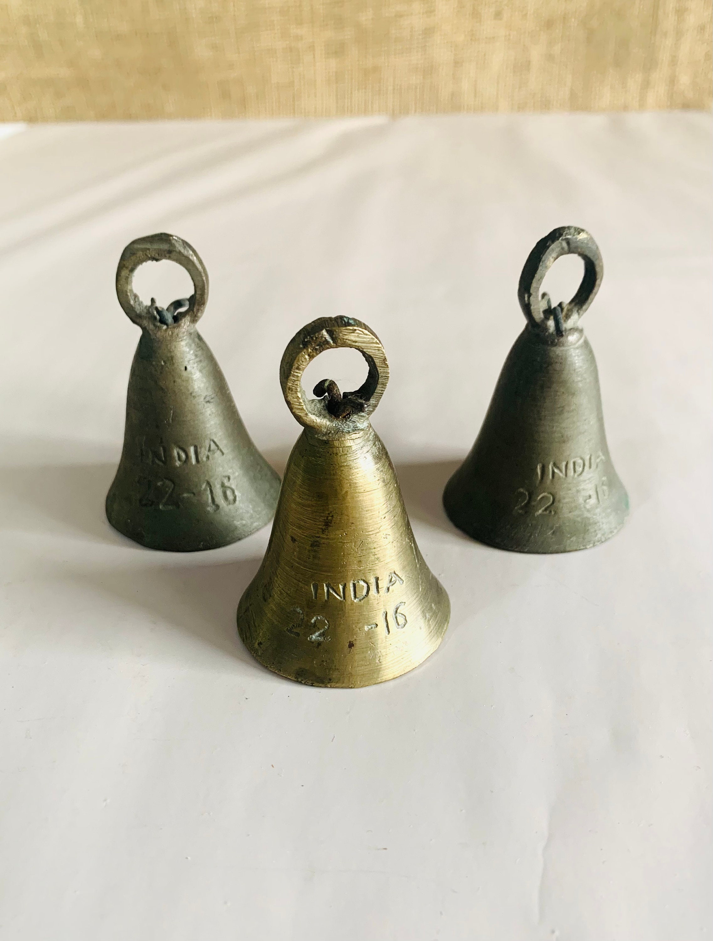 2 1/2 Domed Top Noah Bells Rustic Holiday Craft Bells 5 Gold Bells