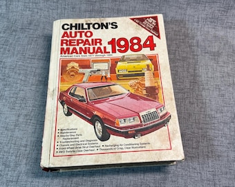 Manual de reparación de automóviles de Chilton, 1984, automóviles estadounidenses, década de 1970 y década de 1980, libro de tapa dura de gran tamaño