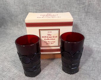 Avon Cape Cod Ruby Red Glass Cordial Goblets Set of 7 - Etsy