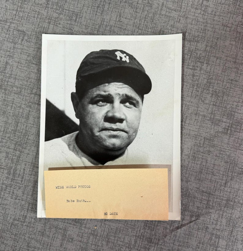 Babe Ruth Baseball New York Yankees Black and White Photos / Choose ...