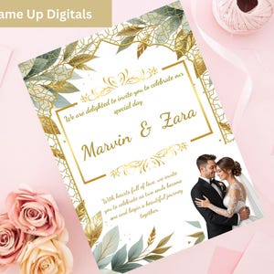 Boho Wedding Invitation Bundle | Editable Canva Templates | RSVP, Save the Date & Thank You Card | Rustic Minimalist Invite Set.