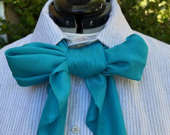 Turquoise silk neckerchief, 19th century style