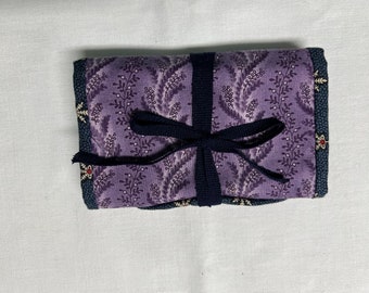 Purple print cotton housewife, sewing case
