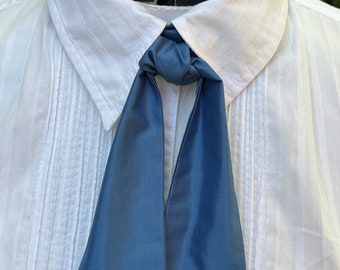 Medium blue silk cravat, 19th century style
