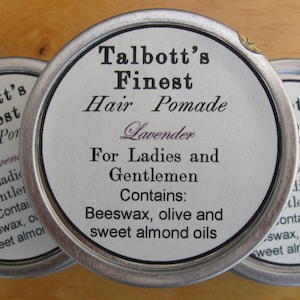 Handmade 2 oz lavender scented hair pomade for ladies and gentlemen