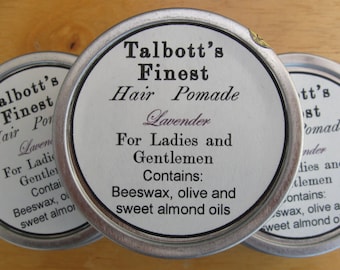 Handmade 2 oz lavender scented hair pomade for ladies and gentlemen