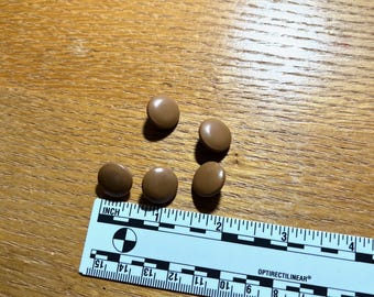Leather covered buttons - tan.  Set of 5.