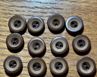 Vegetable ivory buttons - 2-tone. Set of 12.